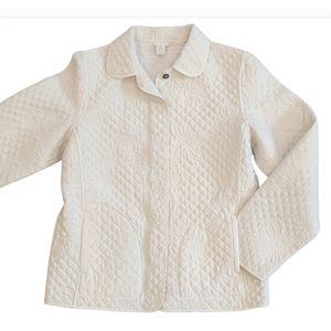 Kiko Silk Quilted Zip Up Lightweight Coat White Size Small